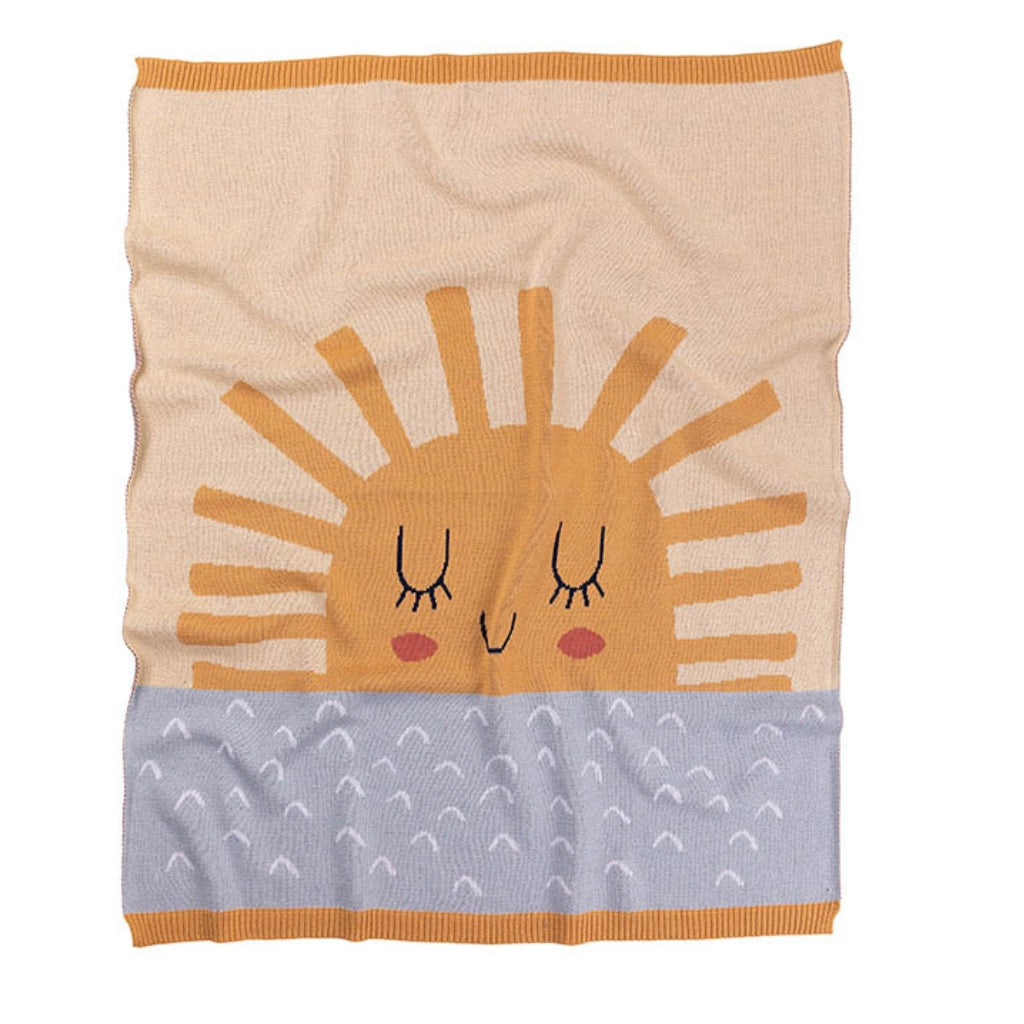 Indus Design Sunshine Baby Blanket Sky/Natural - UrbanBaby shop