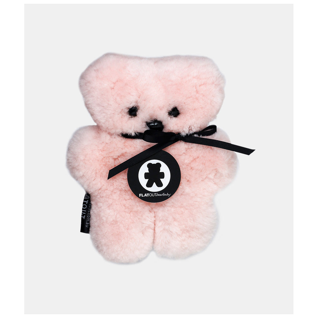 FLATOUT Sheepskin Bear - Baby Pink - UrbanBaby shop