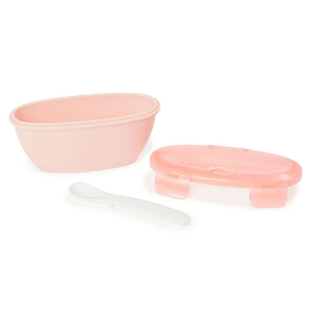 Skip Hop Easy-Serve Travel Bowl and Spoon - Soft Coral - UrbanBaby shop