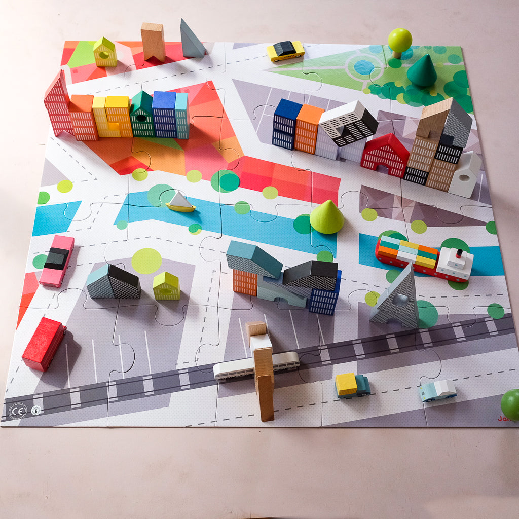 Janod City Blocks & Puzzle set - UrbanBaby shop