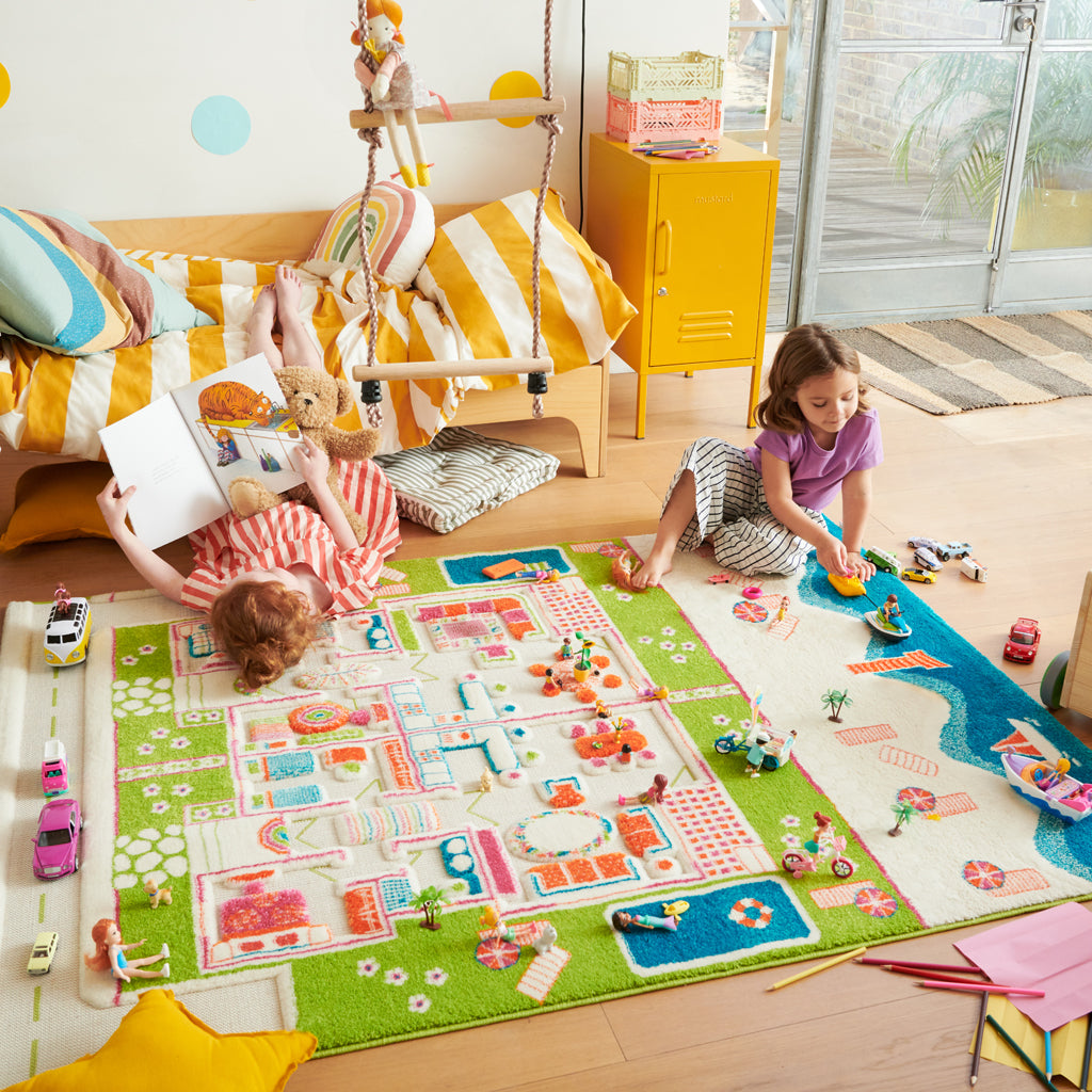 IVI Play Rug Beach Houses Turquoise Large UrbanBaby shop