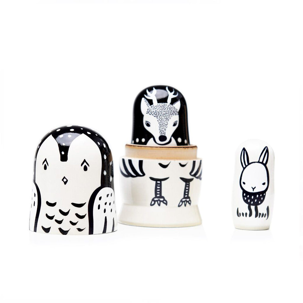 Wee Gallery Nesting Dolls - Panda Penguin Raccoon - UrbanBaby shop