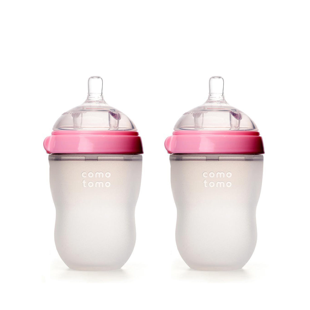 Comotomo Silicone Baby Bottle 250ml 2pk Pink - UrbanBaby shop