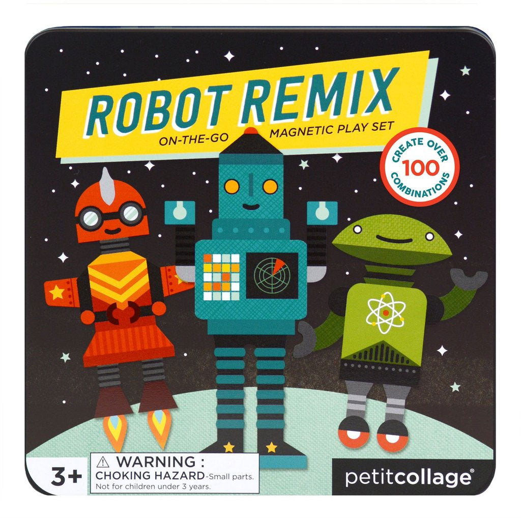 Petit Collage On The Go Magnet Tin Robot Remix - UrbanBaby shop