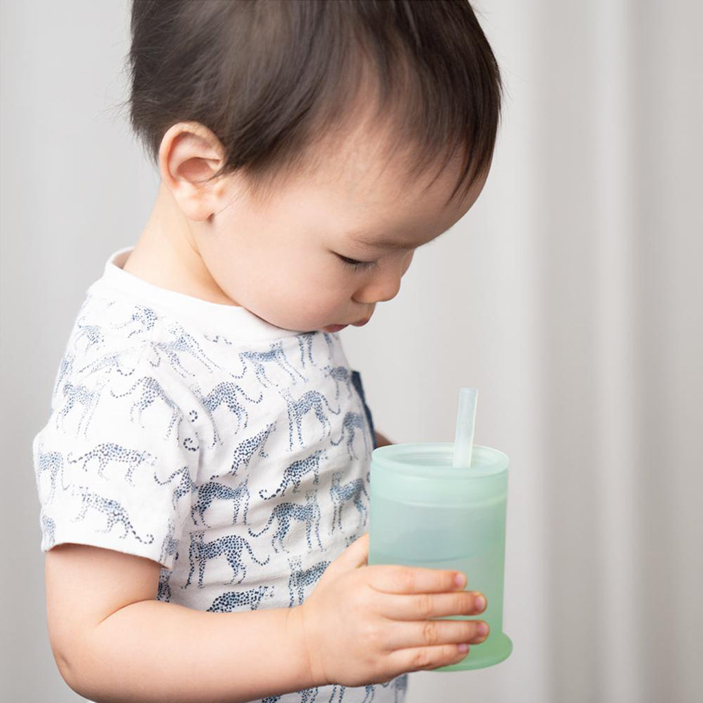 OlaBaby Silicone Training Cup with Straw and Lid - UrbanBaby shop