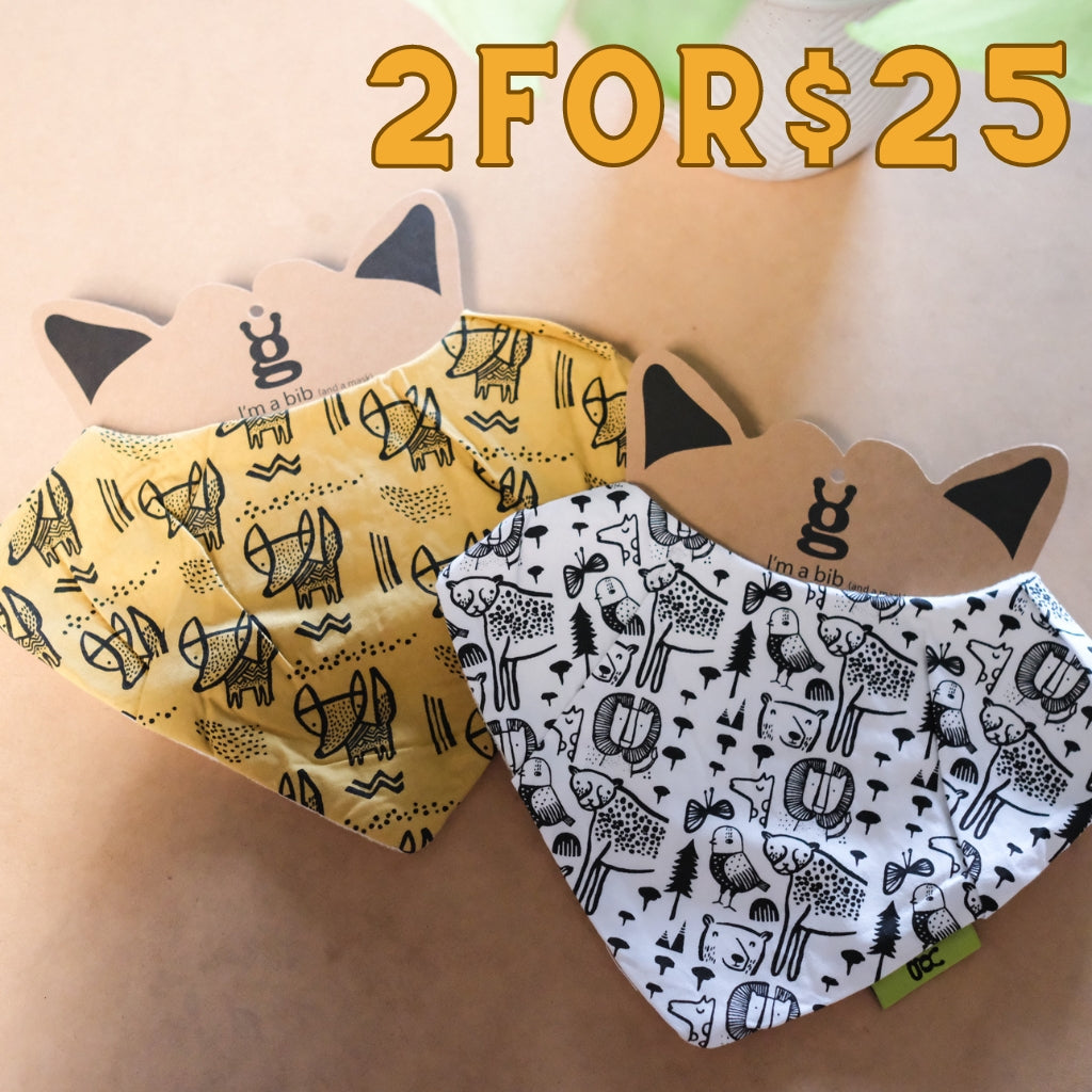 2 FOR $25 Love from Bug Bibs Wild & Fox - UrbanBaby shop