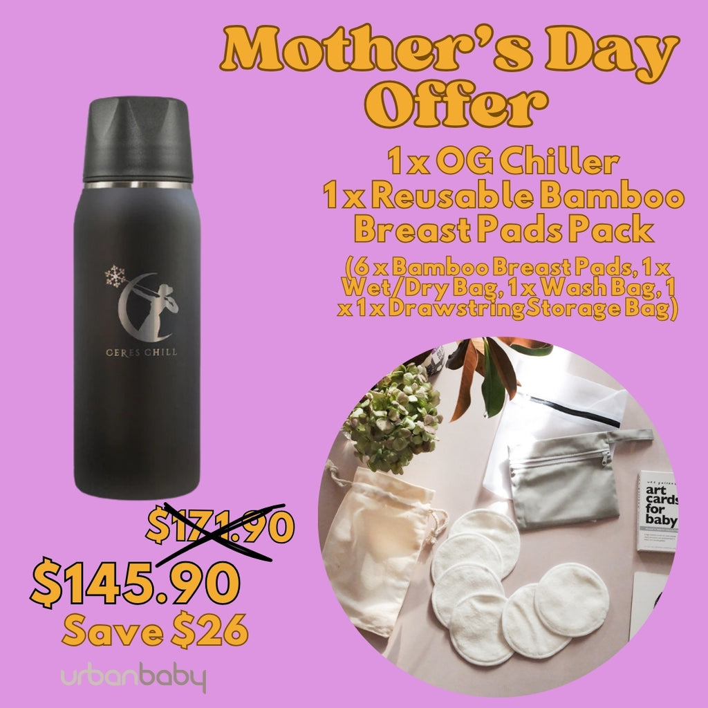 Ceres Chill OG Black + Reusable Bamboo Breast Pad Pack - Mother's Day Special - UrbanBaby shop