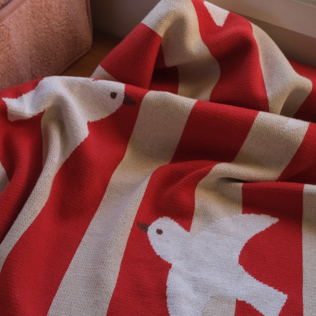 Cotton Baby Blanket Birdie Scarlet