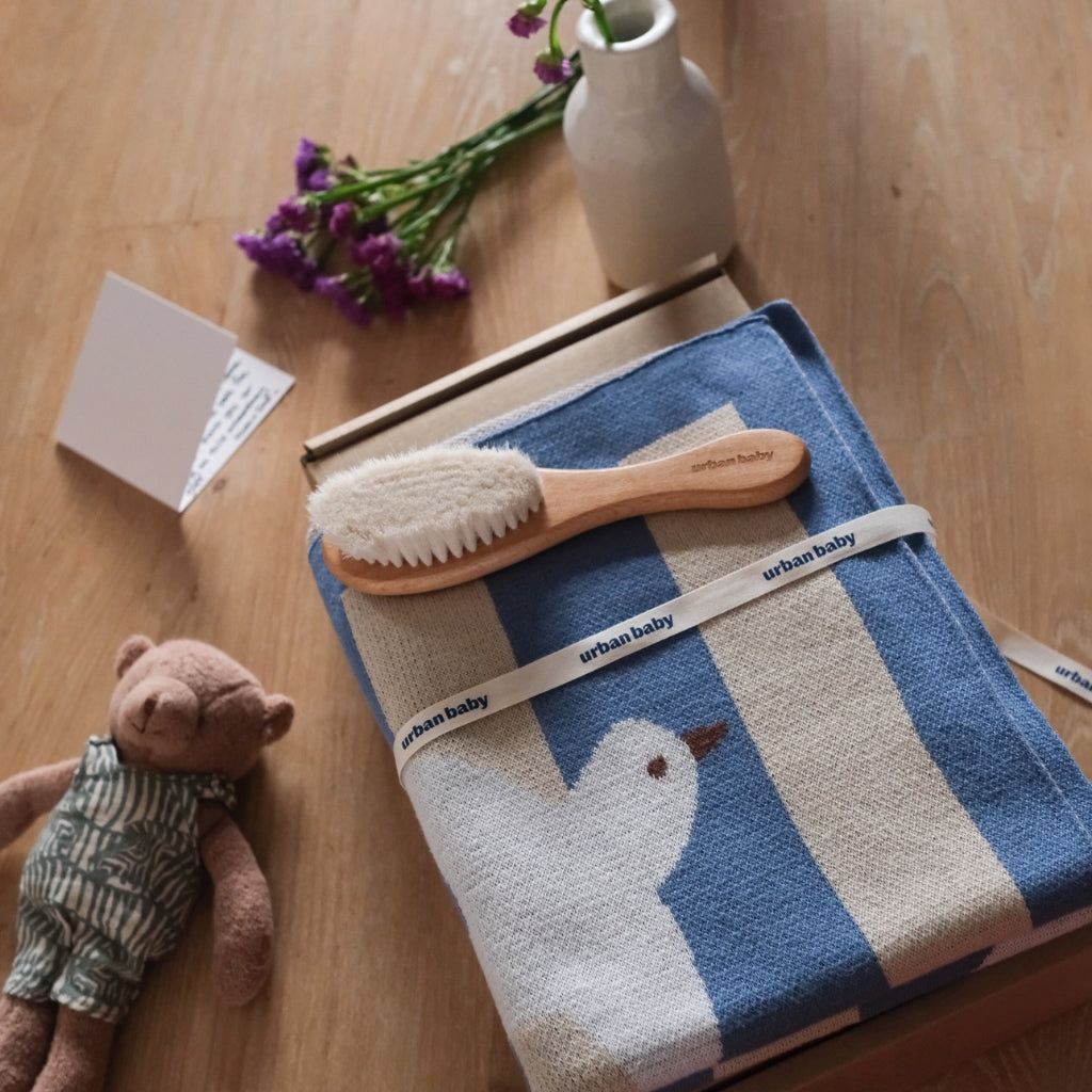 Cotton Baby Blanket Birdie Indigo