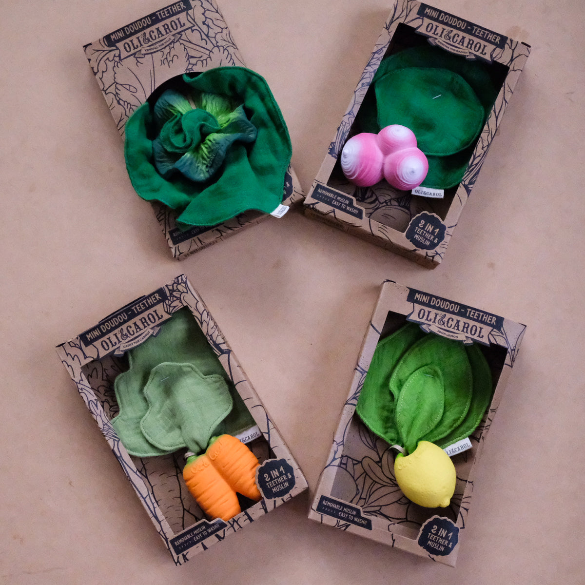 Oli & Carol Mini Doudou Fruit and Veg Teether – UrbanBaby shop