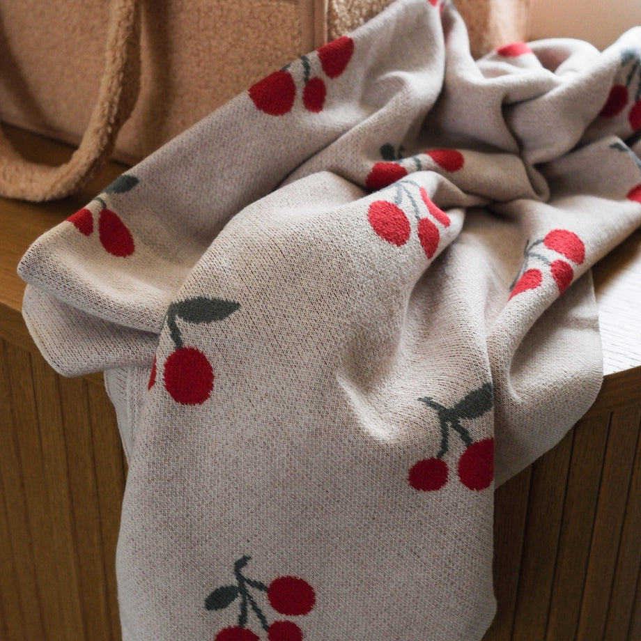 Cotton Baby Cot Blanket - Cherry – UrbanBaby shop