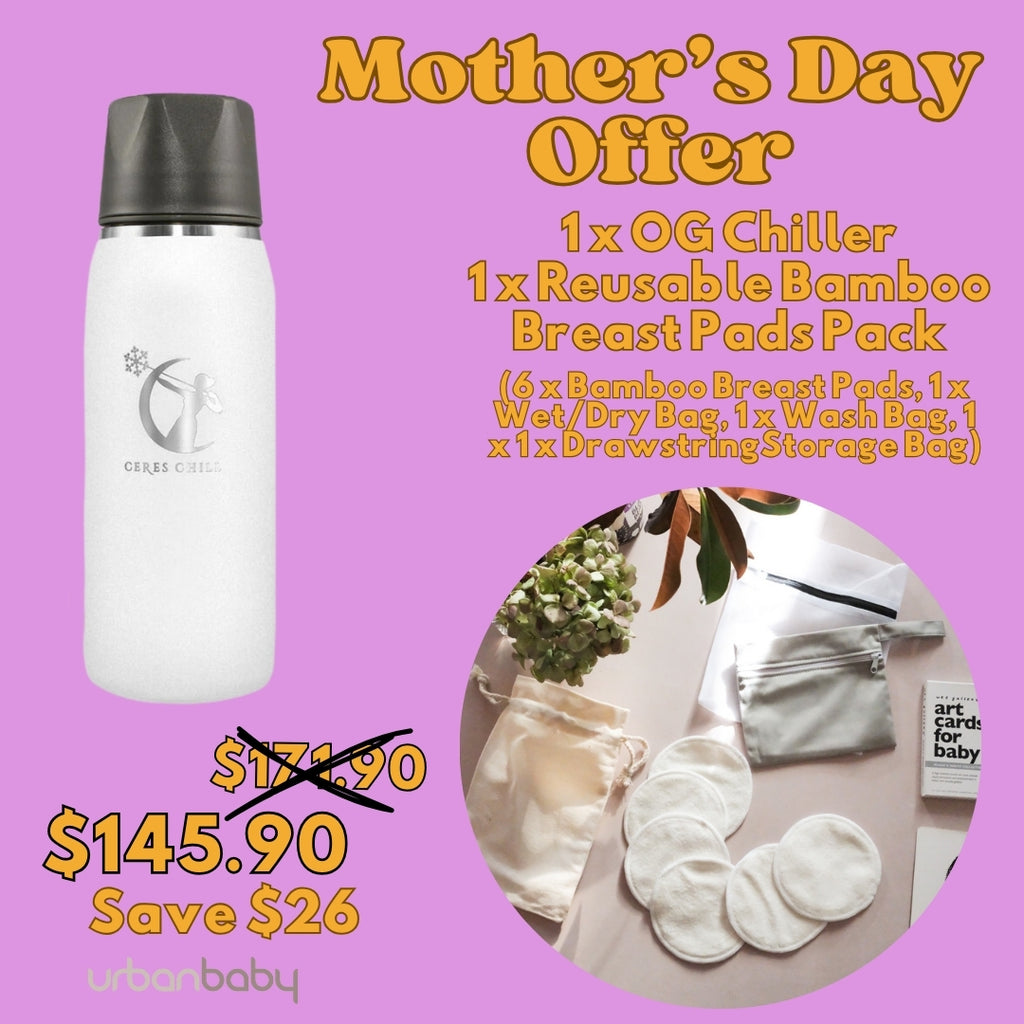Ceres Chill OG White + Reusable Bamboo Breast Pad Pack - Mother's Day Special - UrbanBaby shop