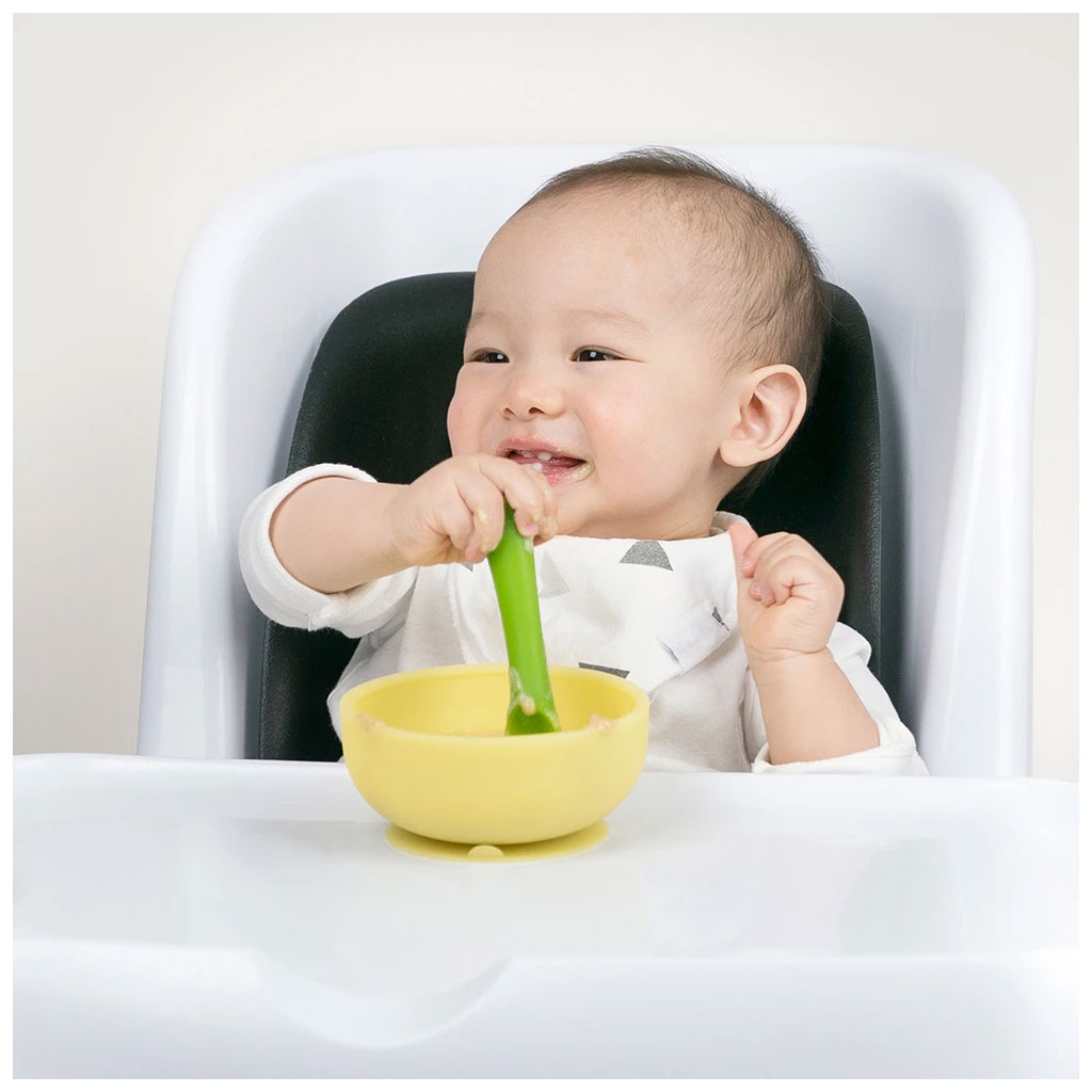 OlaBaby Suction Bowl with Lid Lemon - UrbanBaby shop