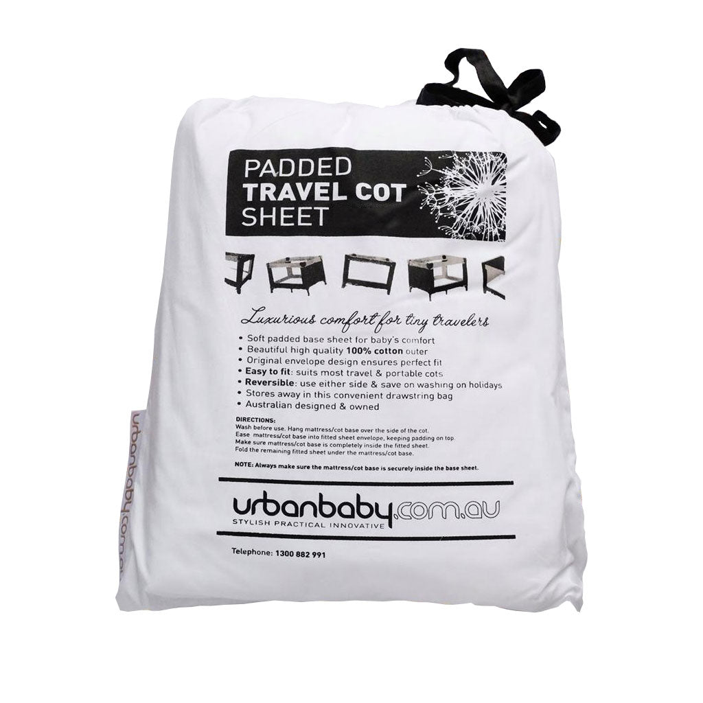 Padded Travel Cot Sheet Small UrbanBaby shop