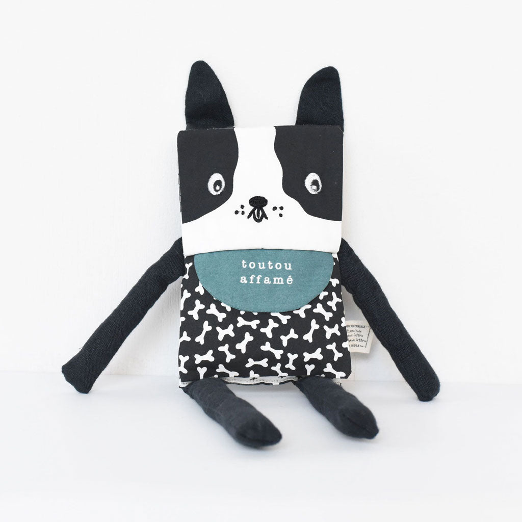 Wee Gallery Organic Flippy Friend - Dog (French) - UrbanBaby shop