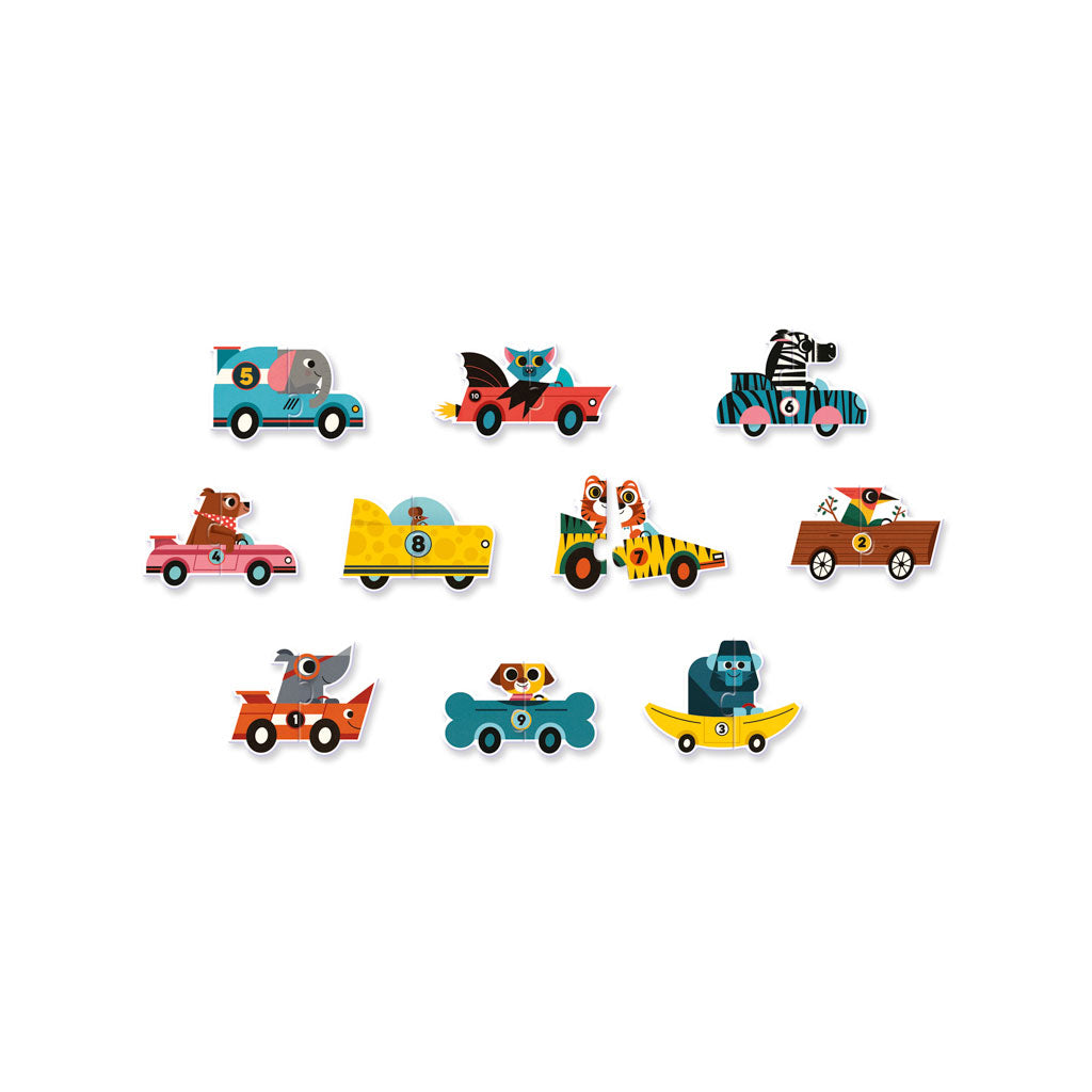 Djeco Duo Puzzle Racing Cars - UrbanBaby shop