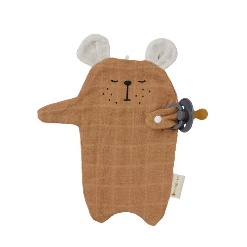 Fabelab Pacifier Cuddle Bear Caramel - UrbanBaby shop