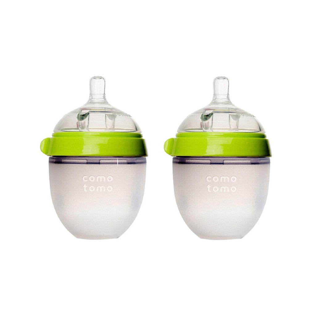 Comotomo Silicone Baby Bottle 150ml 2pk Green - UrbanBaby shop