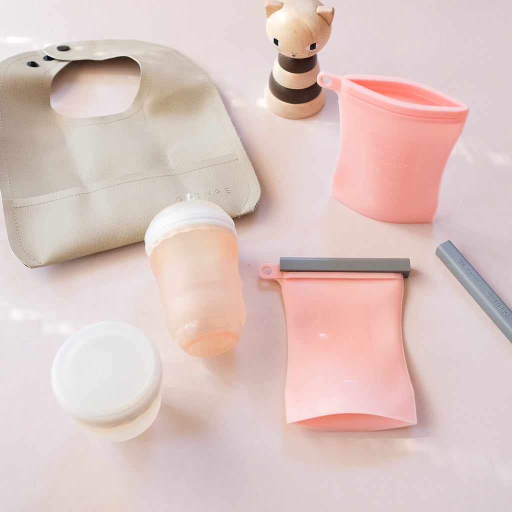 Junobie Silicone Breastmilk Storage Bag 2pk - Rose - UrbanBaby shop