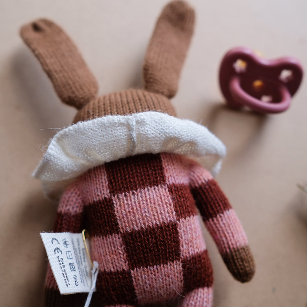 Main Sauvage Bunny Soft Toy - Sienna Check Pyjamas - UrbanBaby shop