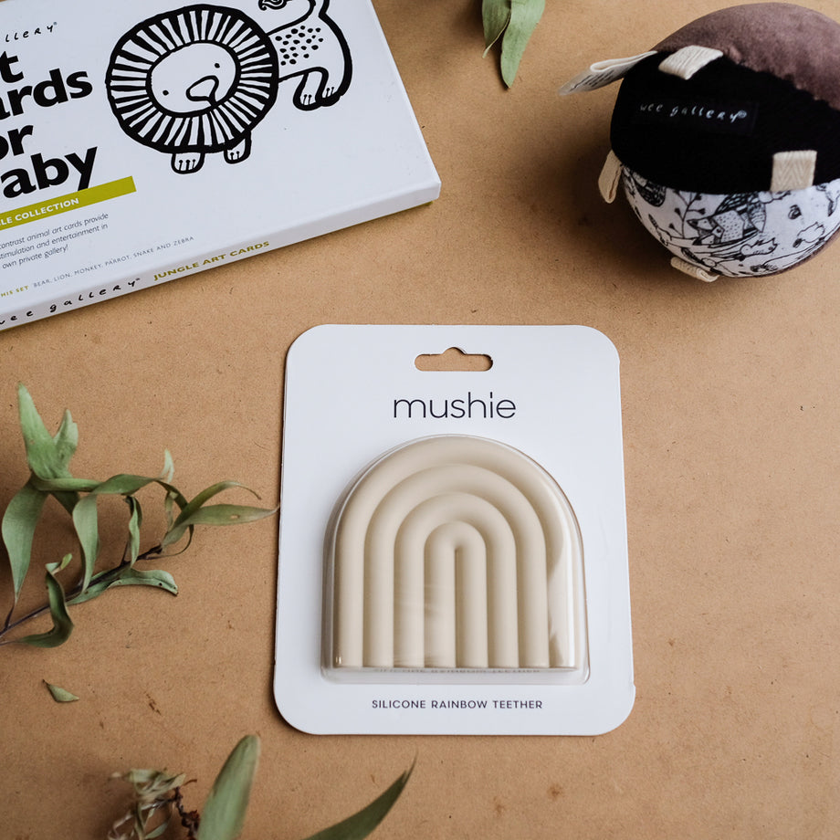 Mushie Rainbow Teether - Shifting Sand – UrbanBaby shop