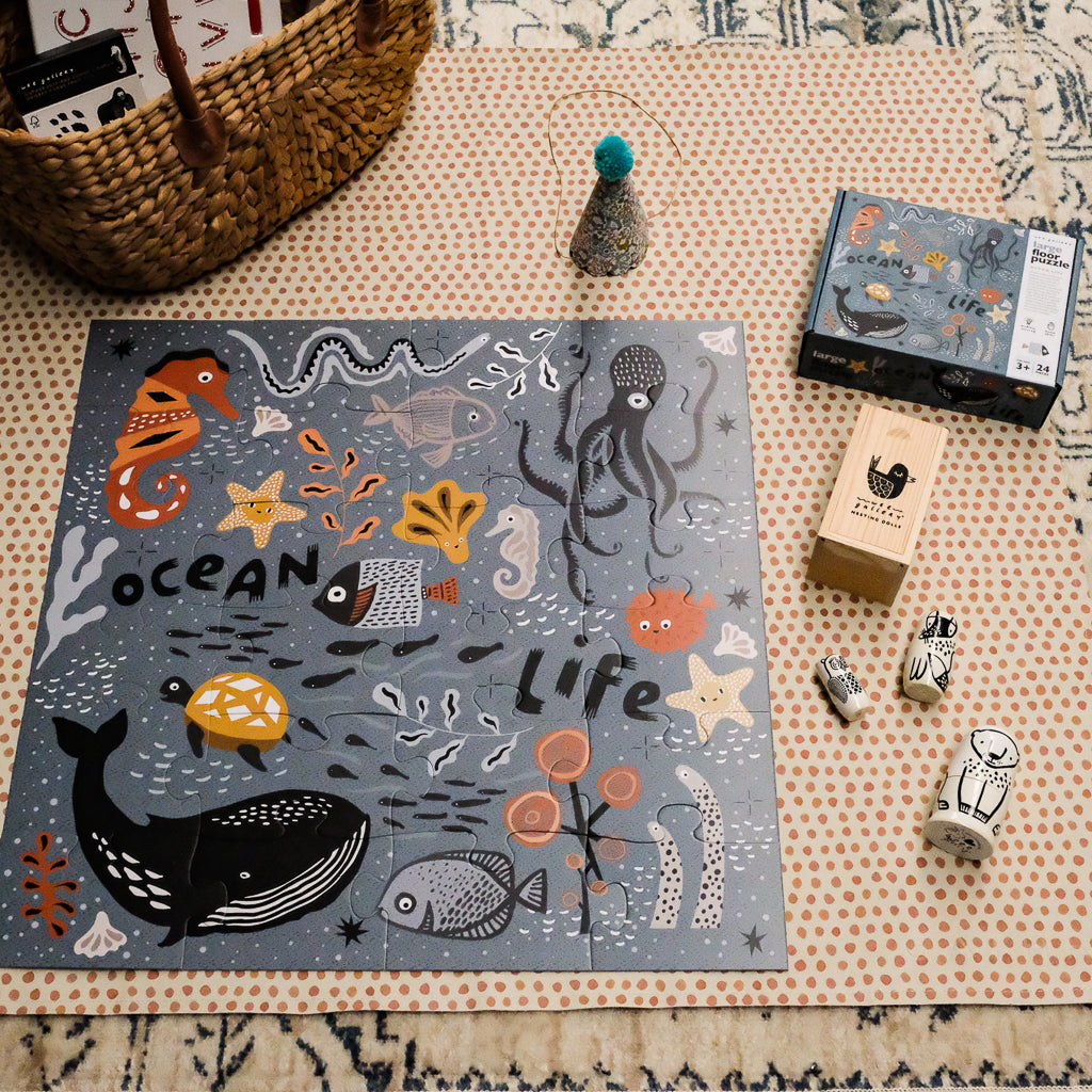 Wee Gallery Large Floor Puzzle - Ocean Life - UrbanBaby shop