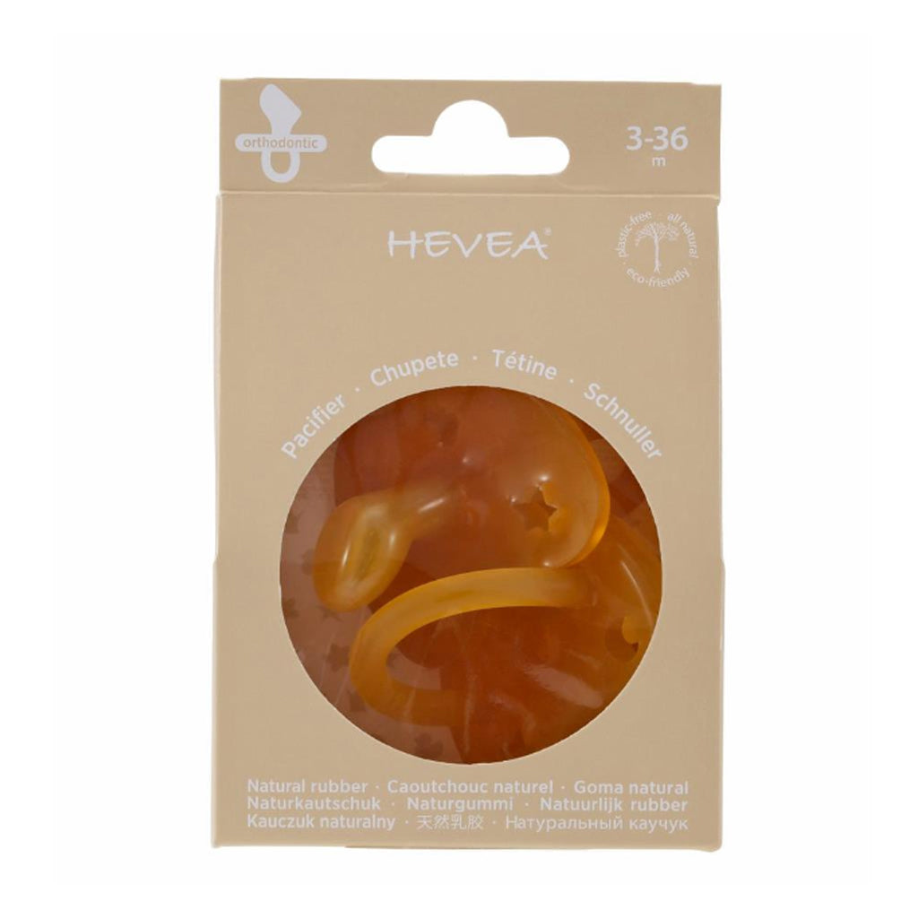 Hevea Baby Natural Rubber Orthodontic Pacifier 2pk - Star & Moon - UrbanBaby shop
