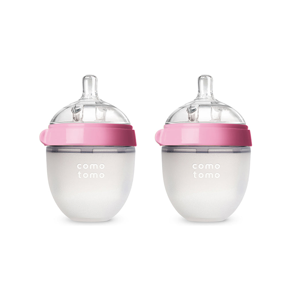 Comotomo Silicone Baby Bottle 150ml 2pk Pink - UrbanBaby shop
