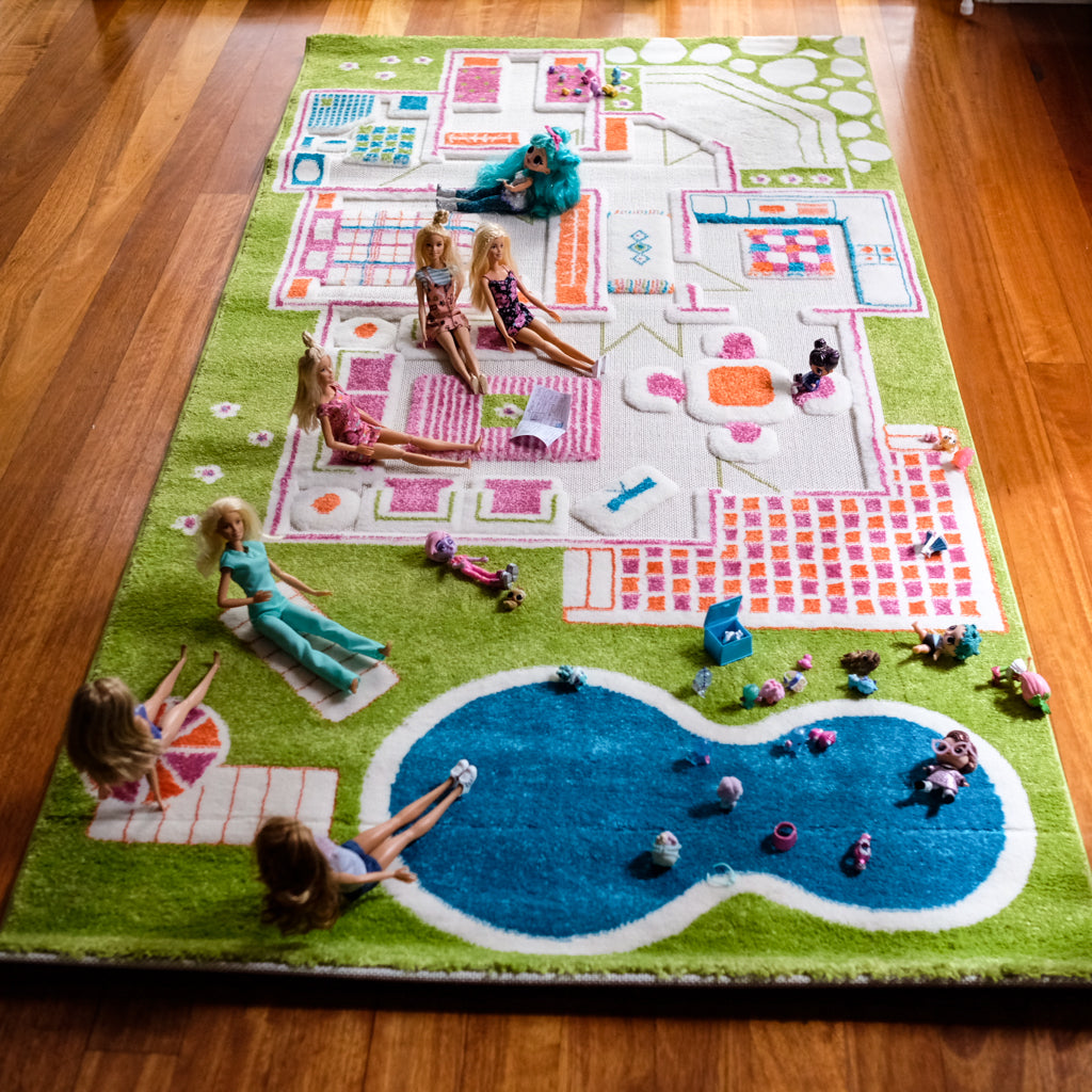 Playhouse Rug IVI Play Rug Playhouse Green Large – UrbanBaby shop