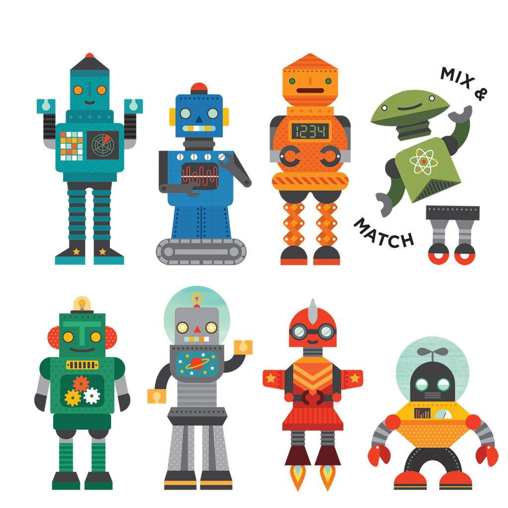 Petit Collage On The Go Magnet Tin Robot Remix - UrbanBaby shop