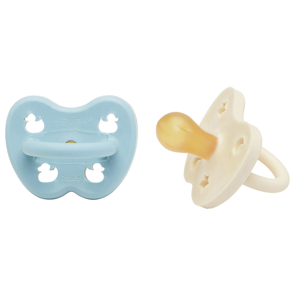 Hevea Baby Natural Rubber Round Pacifier 2PK -0-3 mths - UrbanBaby shop