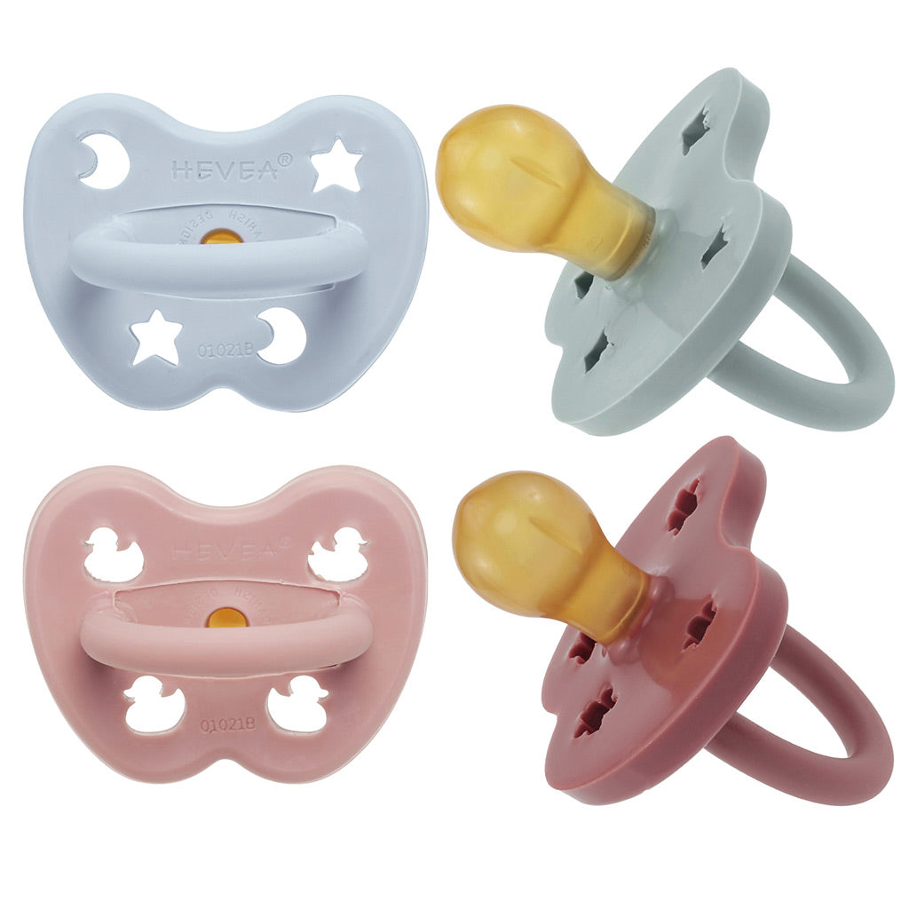 Hevea Baby Natural Rubber Round Pacifier 2Pk 3-36 mths - UrbanBaby shop