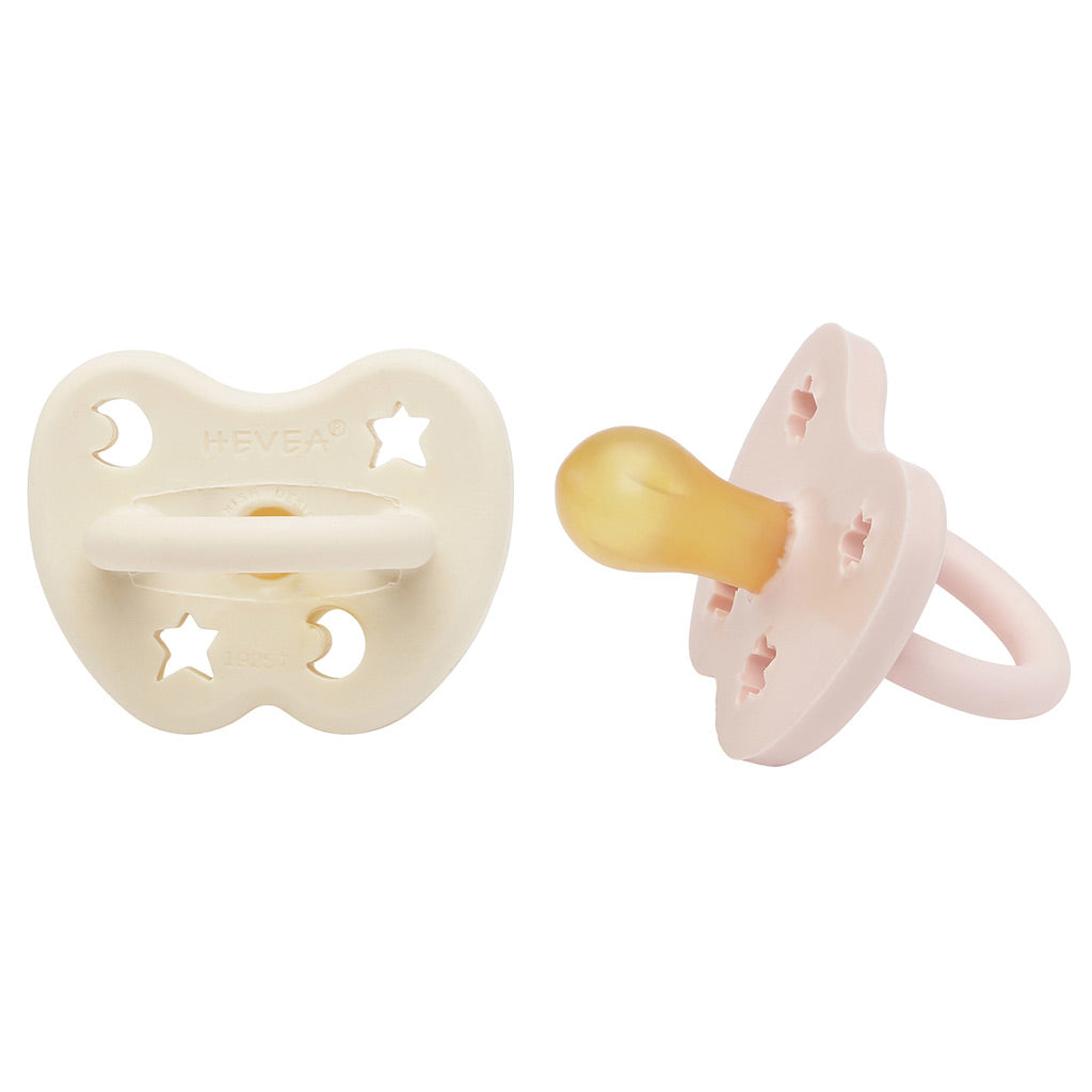 Hevea Baby Natural Rubber Round Pacifier 2PK -0-3 mths - UrbanBaby shop