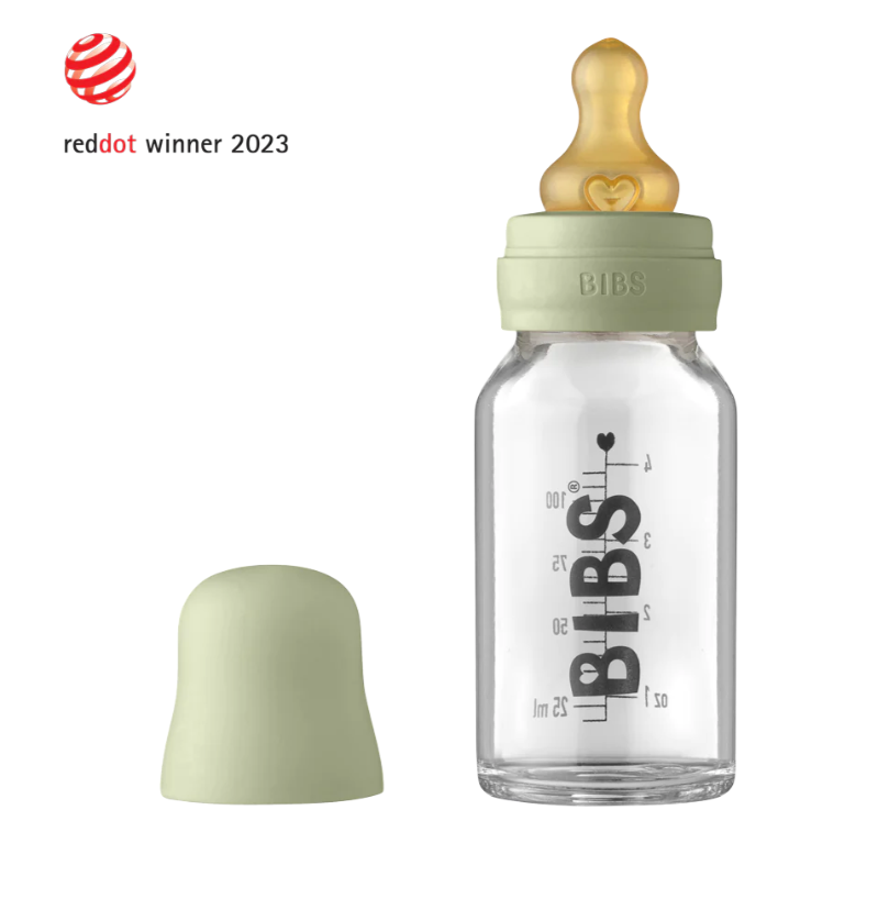 Bibs Glass Baby Bottle Set - 110ml (var colours) - UrbanBaby shop