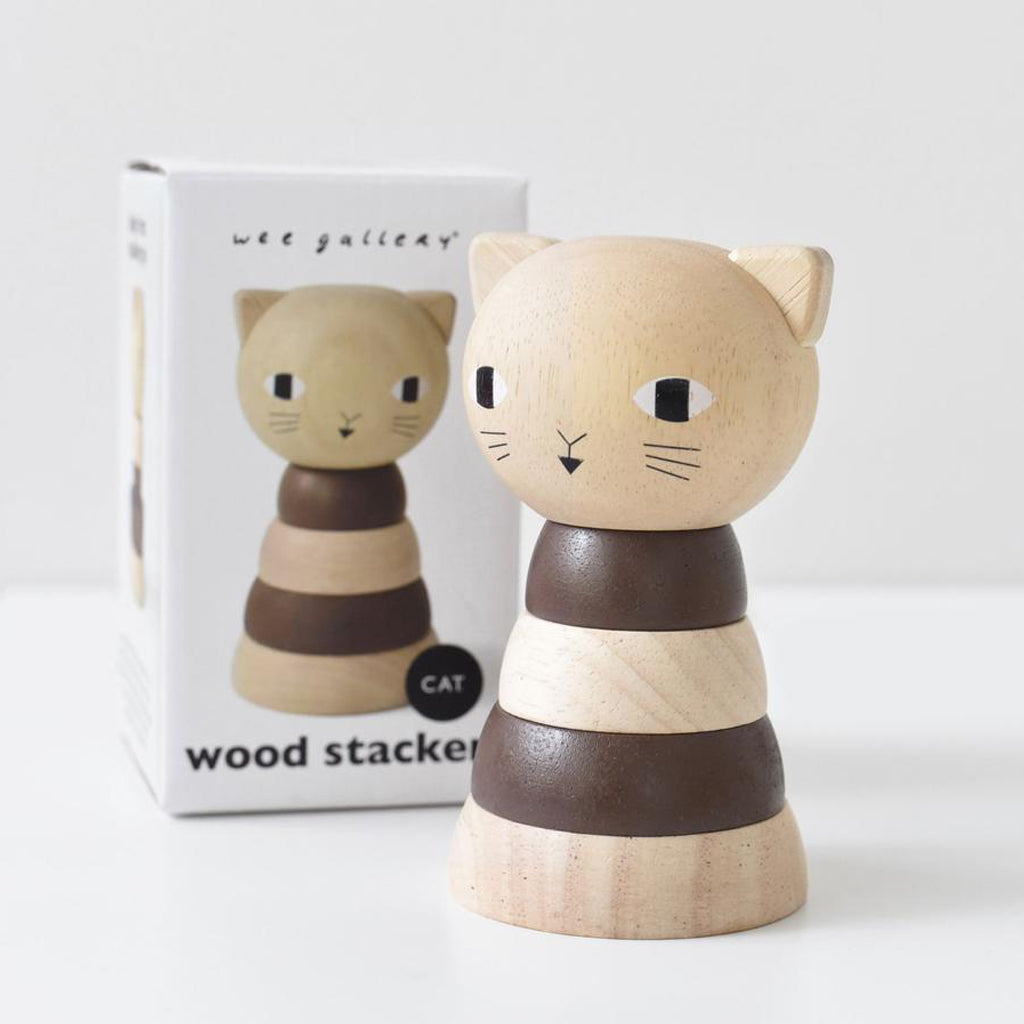 Wee Gallery Wood Stacker - Cat - UrbanBaby shop
