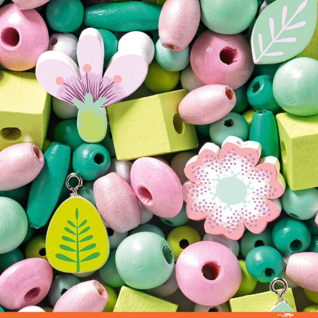 Djeco Wooden Beads - Leaves and Flowers- UrbanBaby shop