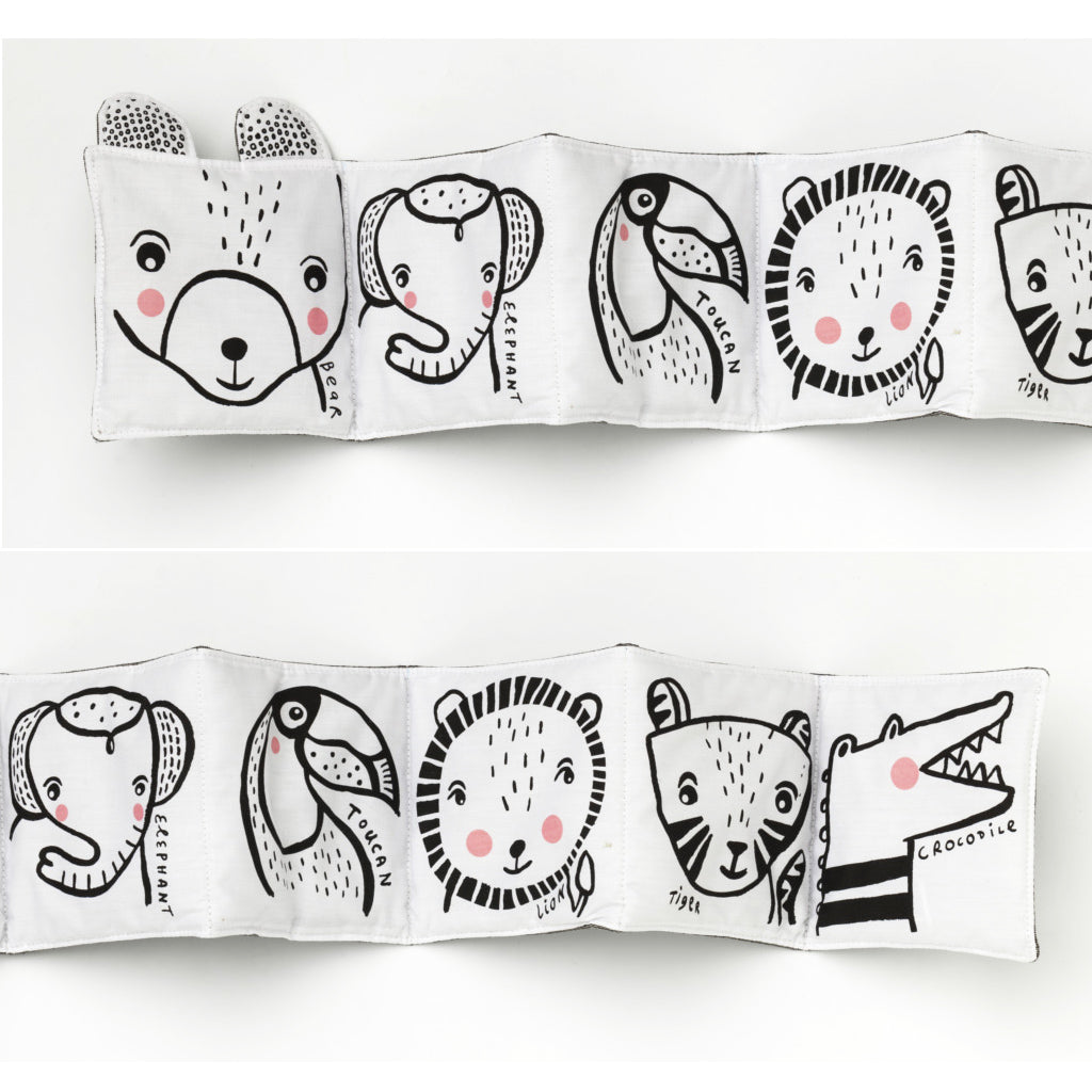 Wee Gallery Cloth Book Friendly Faces in the Wild - UrbanBaby shop